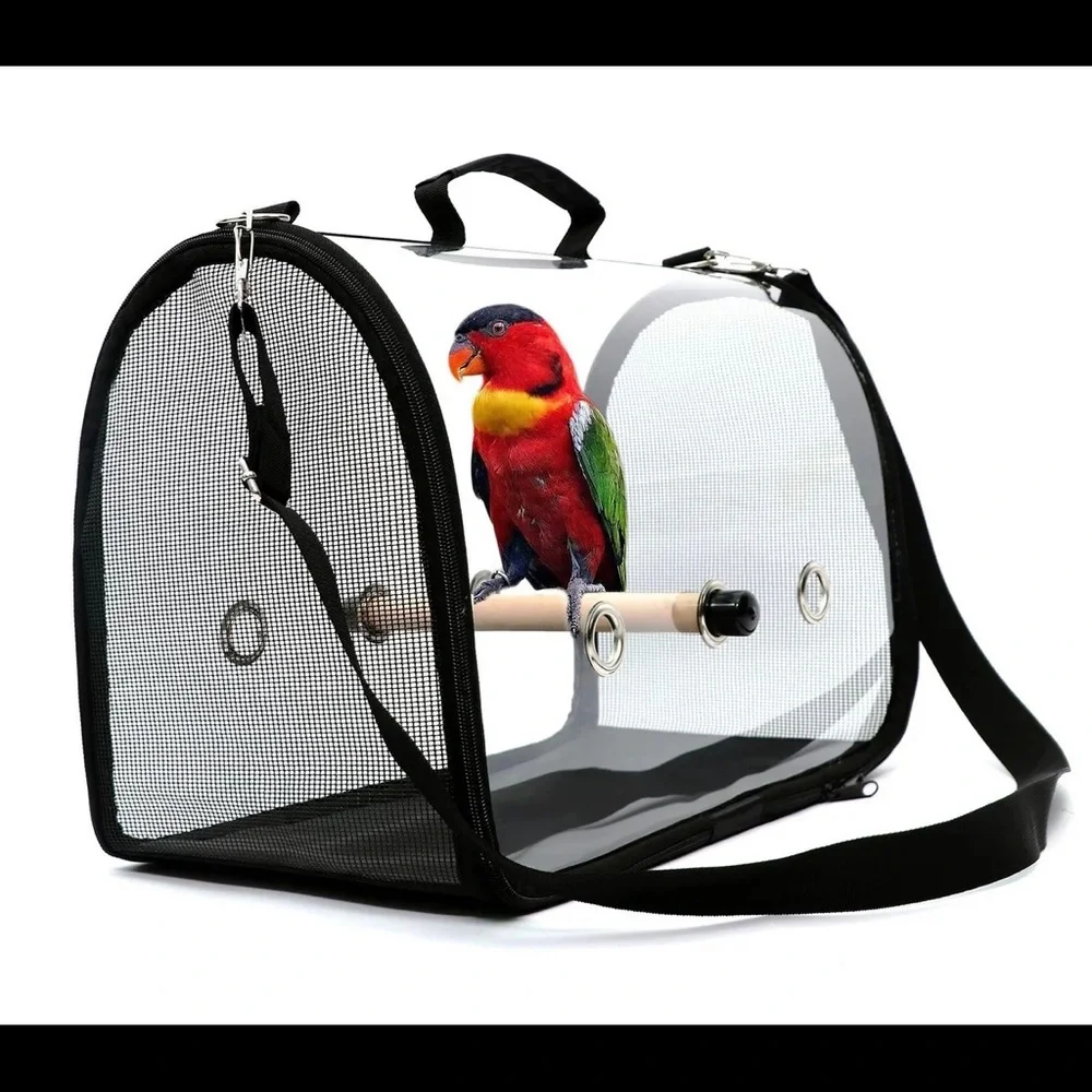 Final Sale Portable Bird Carrier Travel Cage Pet Mesh Folding Breathable Bag M - Picture 5 of 13